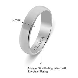 NOVAMART Fine Premium 925 Pure Sterling <b>Silver</b> <b>Rings</b> for <b>Men</b> DGTL Certified 5mm Width Everyday Wear Weddings Engagement Wholesal - Product Image 2