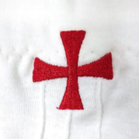 Guantes de Invierno Cruz Roja de los Caballeros Templarios, Algodón Orgánico Blanco, Francmasonería, Largos, con Logotipos Personalizados, Talla Personalizada, Duraderos