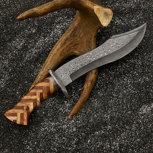 Couteau en acier D2 fait à la main 10 pouces de long Bundle Bowie Full Tang Couteaux de chasse à lame fixe avec manche en palissandre - Product Image 1