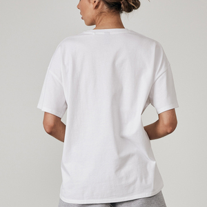 เสื้อยืดพิมพ์ลายผ้าฝ้ายออร์แกนิค 100% ทรงปกติ น้ำหนัก 200 กรัม สำหรับผู้หญิง สกรีนโลโก้ได้  แบบไหล่ตก หนานุ่ม คุณภาพสูง - Product Image 3