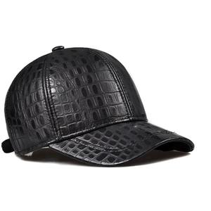 Nuevo 2024 gorra de béisbol de cuero genuino para hombre, sombrero de piel de vaca negro, Snapback, ajustable para hombre, Otoño Invierno, sombreros con visera de cuero Real - Product Image 2