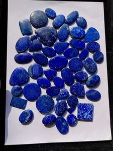 Vente en gros lot de cabochons polis en lapis lazuli de formes variées, tailles au poids, fabrication de bijoux en vrac Gemmin - Product Image 4