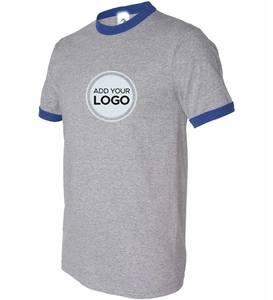 50% cotton, 50% polyester ringer custom logo t shirts - Product Image 4