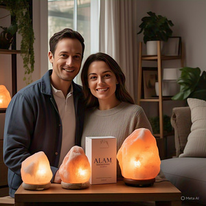 Lámpara de Sal Natural del Himalaya, Bombilla de Cable Eléctrico de Material Orgánico, Feng Shui, Decoración del Hogar, Animal Floral, Ángel, Paquete de 2-3kg - Product Image 1