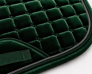 Juego de almohadillas de terciopelo de lujo para silla de montar con velo transpirable antimosquitos y botas de protección/musleras de malla |   Conjunto de Equipo Ecuestre Inglés - Product Image 3