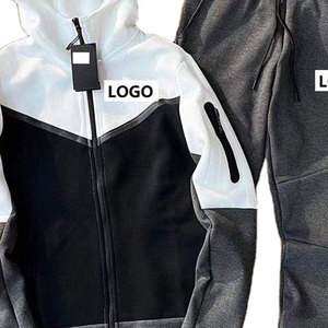 Ensemble de survêtement unisexe personnalisé en molleton technique respirant, coupe ajustée, vêtements de sport avec logo personnalisé, fabriqué au Pakistan - Product Image 4