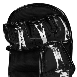 Elite Sanda Cage Fighting Gloves PU Leather Breathable Half Finger <b>Open</b> Palm Grip Hook Loop Closure for Training Sparring Custom - Product Image 5