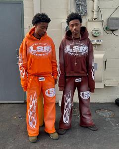 ชุดวอร์มสำหรับผู้ชายผ้าฝ้ายฟอกสีกรดแบบกำหนดเองเสื้อผ้าแนวสตรีทเฮฟวี่เวท100% แบบมีซิปสำหรับผู้ชาย - Product Image 4