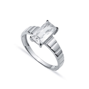 Rectangle <b>Garnet</b> CZ Stone Cluster <b>Ring</b> Wholesale Turkish Handmade Cluster <b>Ring</b> 925 Sterling Silver Jewelry - Product Image 5