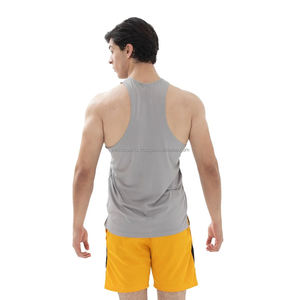 Camiseta de entrenamiento de algodón para hombre, camiseta sin mangas con sisas caídas y ajuste deportivo, secado rápido y transpirable, marca personalizada ecológica - Product Image 4
