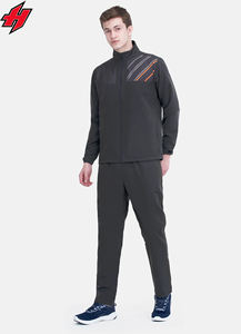 Chándales cortavientos para hombre, chaqueta, pantalones, conjunto de cremallera completa para adultos, Color de contraste, poliéster, nailon, 2 uds., conjuntos de ropa deportiva, chándales - Product Image 3