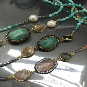 Collar de cuentas de resina de alto pulido para mujer, colores personalizados, cadena de hilo Vintage religioso, Perla de diamante, joyería de nuevo diseño - Product Image 6