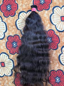 Cabello indio a granel y doble trama texturas de cabello natural liso, ondulado y rizado crudo sin procesar cabello humano a granel para trenzar trama - Product Image 3