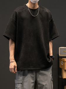 Oversize Heavyweight T Shirt Logotipo personalizado Streetwear Hombres Mock Neck Boxy Camisetas impresas en blanco para hombres - Product Image 4