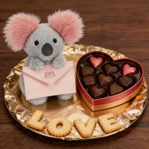 Jellycat 26.º Koalas Love Confession Día de San Valentín Peluche de mensajero al por mayor, suave, bordado, lindo, romántico, de dibujos animados, para parejas - Product Image 3
