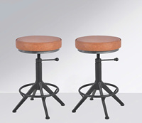 Tabouret de bar moderne réglable et pivotant en métal, hauteur de comptoir industrielle 17,72 "-21,65" pour la maison, la salle à manger ou les bars