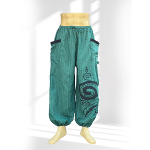 Pantalon en coton uni à cordon de serrage - Product Image 1