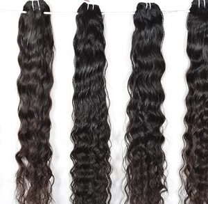 Naturel brut non traité aucun traitement chimique ondulé couleur noire faisceaux tissage vague lâche vierge indienne Extensions de cheveux humains - Product Image 4