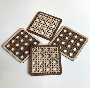 Ensemble de six sous-verres en rotin ronds créatifs coussinets de cuisine sous-plats personnalisables tapis de tasse de boisson et tampons de restaurant - Product Image 3