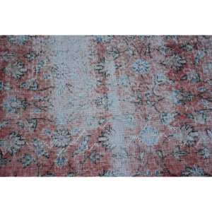 พรมวินเทจสไตล์ตุรกีรักษ์โลก รูปทรงวงรี ขนาดใหญ่ สีแดงเบจคลาสสิก 4x4 ฟุต ทำจากขนสัตว์ ด้านหลังเป็นยางลาเท็กซ์ ลายปะติดปะต่อ เหมาะสำหรับห้องรับประทานอาหาร ขนาดกลาง - Product Image 5