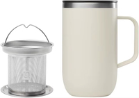 Mug isotherme en acier inoxydable de 400 ml avec infuseur à thé et poignée, vente en gros