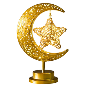 Decoración Metálica de Luna con Mezquita de Latón Duradero para Mesa, Decoración del Hogar de Alta Calidad con Acabado Pulido, Fácil Instalación - Product Image 5