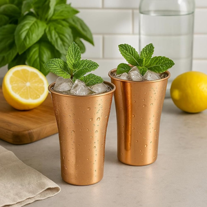 Copa de Vino de Cobre Puro de Primera Calidad, Irrompible, Grande, Vasos de Vino sin Tallo - Product Image 1