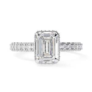 1.50CT Anillo de corte esmeralda, anillo de compromiso de diamante incoloro, anillo de compromiso solitario, anillo de promesa - Product Image 6