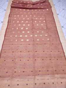 Qualité Export Exclusive Deshi Dhakai Jamdani Sharee pour Femme JAMDANI TISSU Bleu ROUGE VERT Doré Bleu Ciel du Bangladesh - Product Image 3