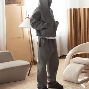 Nueva ropa deportiva, venta al por mayor, diseña tu propia Sudadera con capucha Boxy Fit y pantalón holgado, chándal, Jersey personalizado, chándal para hombre - Product Image 1