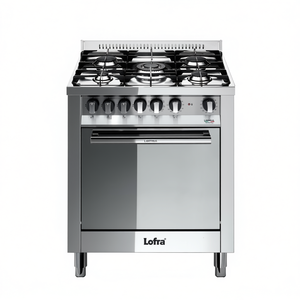 Cocina de Gas Lofra de 5 Quemadores con Horno Eléctrico MAXIMA M76MF C, Acero Inoxidable Clase A (70x60x90.5cm) - Product Image 2