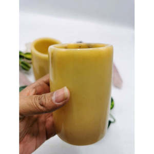 Magnifiques gobelets en pierre précieuse de jade jaune - UNIQUEMENT 1 PIÈCE - Product Image 5