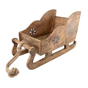Fabricante confiable de trineo de madera de decoración navideña con colores y tamaños personalizados con tamaños de 22x20x38 cm - Product Image 1