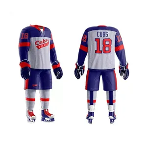 Uniforme de Hockey sobre hielo 100% poliéster para hombre, uniforme de entrenamiento, venta al por mayor - Product Image 2