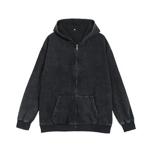 Lavage à l'acide conception hommes élégant fermeture éclair sweats à capuche 2025 nouveauté bon matériel hommes fermeture éclair sweats à capuche avec Service OEM - Product Image 5