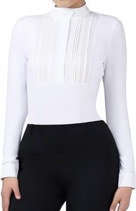 Chemise d'équitation pour femmes, manches longues, chemises d'équitation avec fermeture éclair 14, chemise de sport équestre - Product Image 4