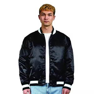 Men's High Quality Satin <b>Jacket</b> College Style Streetwear with <b>Waterproof</b> Feature <b>Plus</b> <b>Size</b> High Street Satin <b>Jacket</b> Fashion - Product Image 1