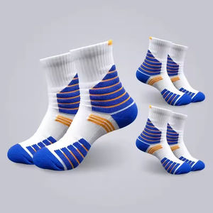 Chaussettes de basket-ball professionnelles pour hommes, antibactériennes, séchage rapide, respirantes, avec fond en tissu éponge, hauteur mi-mollet, pour entraînement adulte - Product Image 6