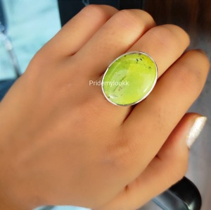 Bague en opale verte naturelle, bijoux en argent sterling 925, vente en gros pour les occasions de fête - Product Image 3