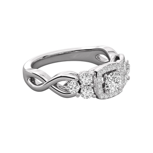 Bague pour femme en or 10 carats avec diamant solitaire rond - Product Image 2