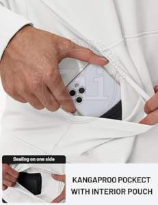 เสื้อฮู้ดดี้ผู้ชายแบบยูนิเซ็กซ์สำหรับฤดูหนาว น้ำหนักเบา บุด้วยผ้าฟลีซ ซิปแบบสวม ไหล่ตก ไม่มีเชือก แบบเรียบ สามารถปรับแต่งได้ บริการ OEM - Product Image 3