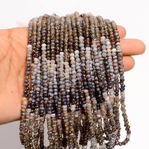 Cuentas de cuarzo múltiple, cuentas de piedras preciosas Rondelle de cuarzo múltiple recubiertas, cuentas de piedras preciosas lisas de cuarzo para la fabricación de joyas, cuentas sueltas - Product Image 5