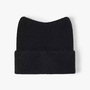 Bonnet tricoté en laine d'hiver unisexe Bonnet d'hiver doux et chaud de haute qualité en tricot uni respirant à vendre - Product Image 4