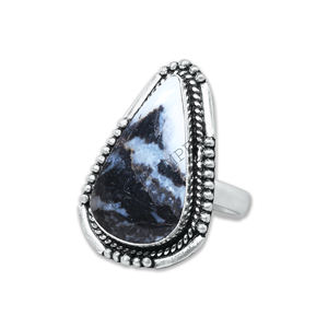 Authentique Buffalo Turquoise Cluster Anneaux En Gros En Laiton Massif Argent Plaqué Lunette Réglage Superpositions Anneaux De Mode Bijoux Lots - Product Image 3