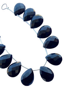 2025 cuentas facetadas en forma de pera de ónix negro Natural de moda piedra preciosa azul para fabricantes de joyas y artesanos para manualidades - Product Image 3