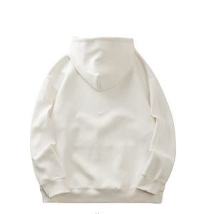 2024 automne hommes 100% coton lourd polaire à capuche sweat brodé techniques couleur unie à manches longues vêtements d'hiver - Product Image 2