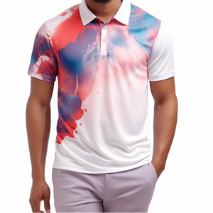 Camiseta de Golf de Manga Corta para Hombre, Sublimada, de Secado Rápido, con Logotipo Bordado Personalizado en la Parte Delantera - Product Image 5