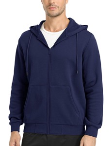 Sweat-shirts à capuche pour hommes avec fermeture éclair personnalisée, logo personnalisé, tissu polaire imperméable à séchage rapide, teinture unie - Product Image 4