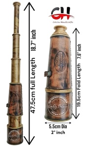 Télescope marin vintage en laiton brun artisanal Calvin Handicraft, 18,7 pouces, jumelles nautiques pour la décoration de la maison - Product Image 6