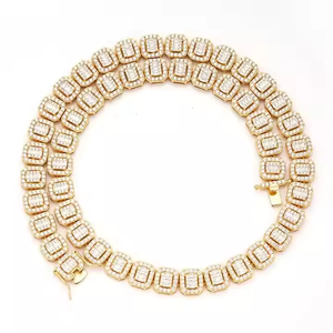 Collar de Cadena Estilo Tenis con Moissanita VVS y Plata 925, Joyería Hip Hop, 2/3/4 mm, Cadena de Diamantes Simulados que Pasa la Prueba del Diamante - Product Image 3